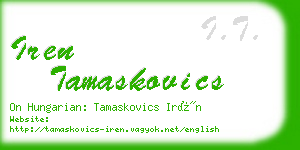 iren tamaskovics business card